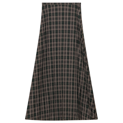 Plaid Accordion Pleated Midi Skirt
