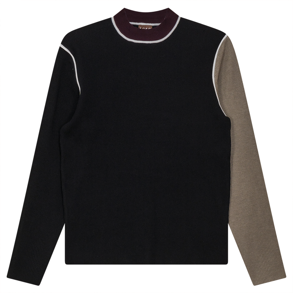 Mock Neck Color Blocked Sweater