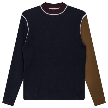 Mock Neck Color Blocked Sweater