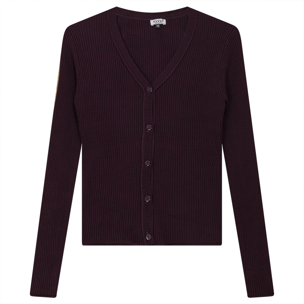 Cropped Knit Ribbed Cardigan