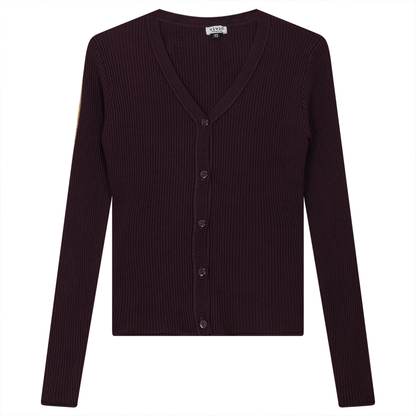 Cropped Knit Ribbed Cardigan