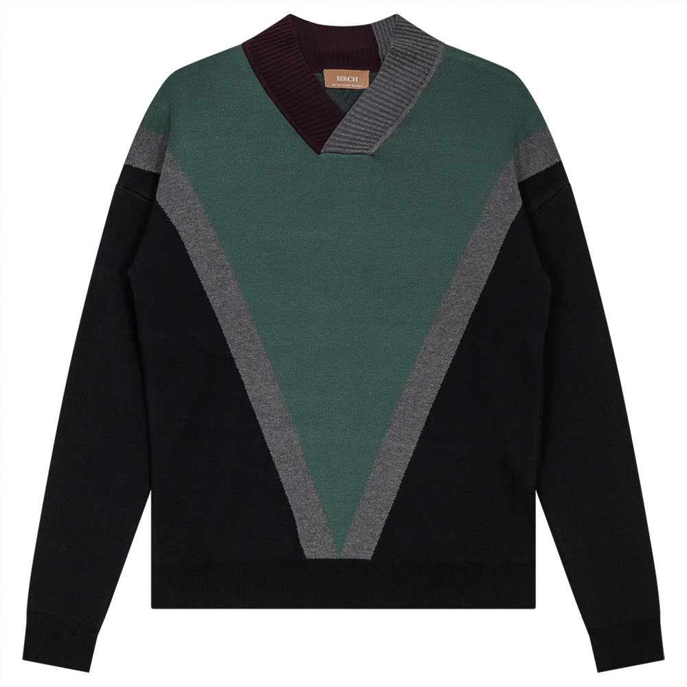 V Neck Color Block Sweater