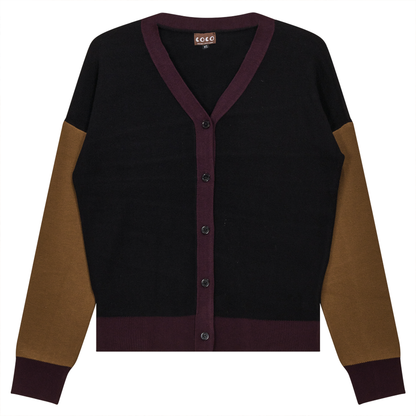 Color Blocked Knit Cardigan