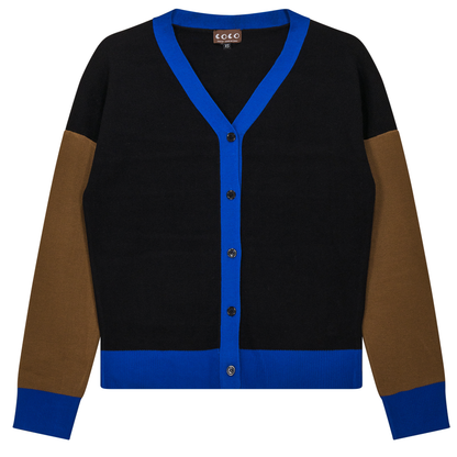 Color Blocked Knit Cardigan