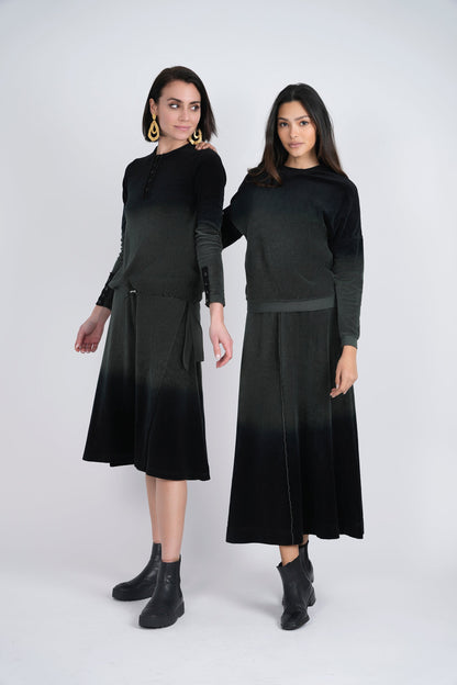 Short Wrap Velour Skirt