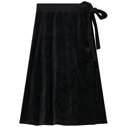 Short Wrap Velour Skirt