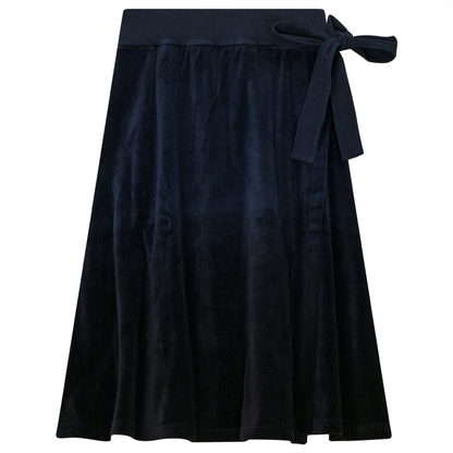 Short Wrap Velour Skirt