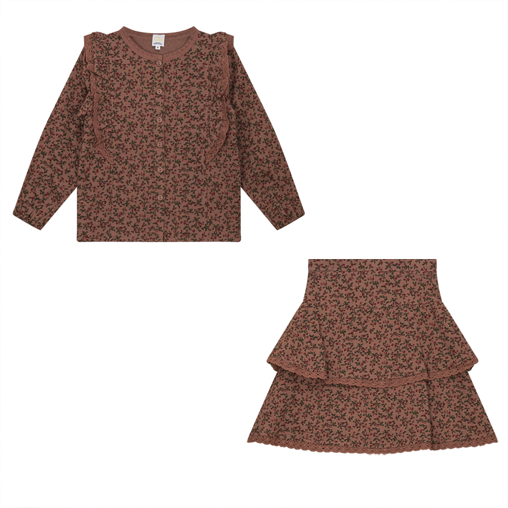 Cotton Woven Top and Skirt