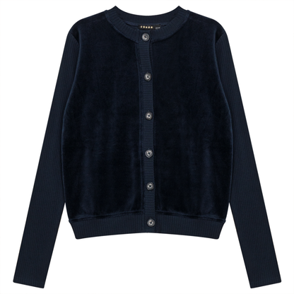 Cotton Velour Cardigan