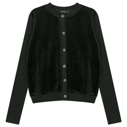 Cotton Velour Cardigan