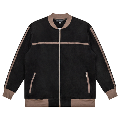 Ladies Suede Maternity Bomber Jacket