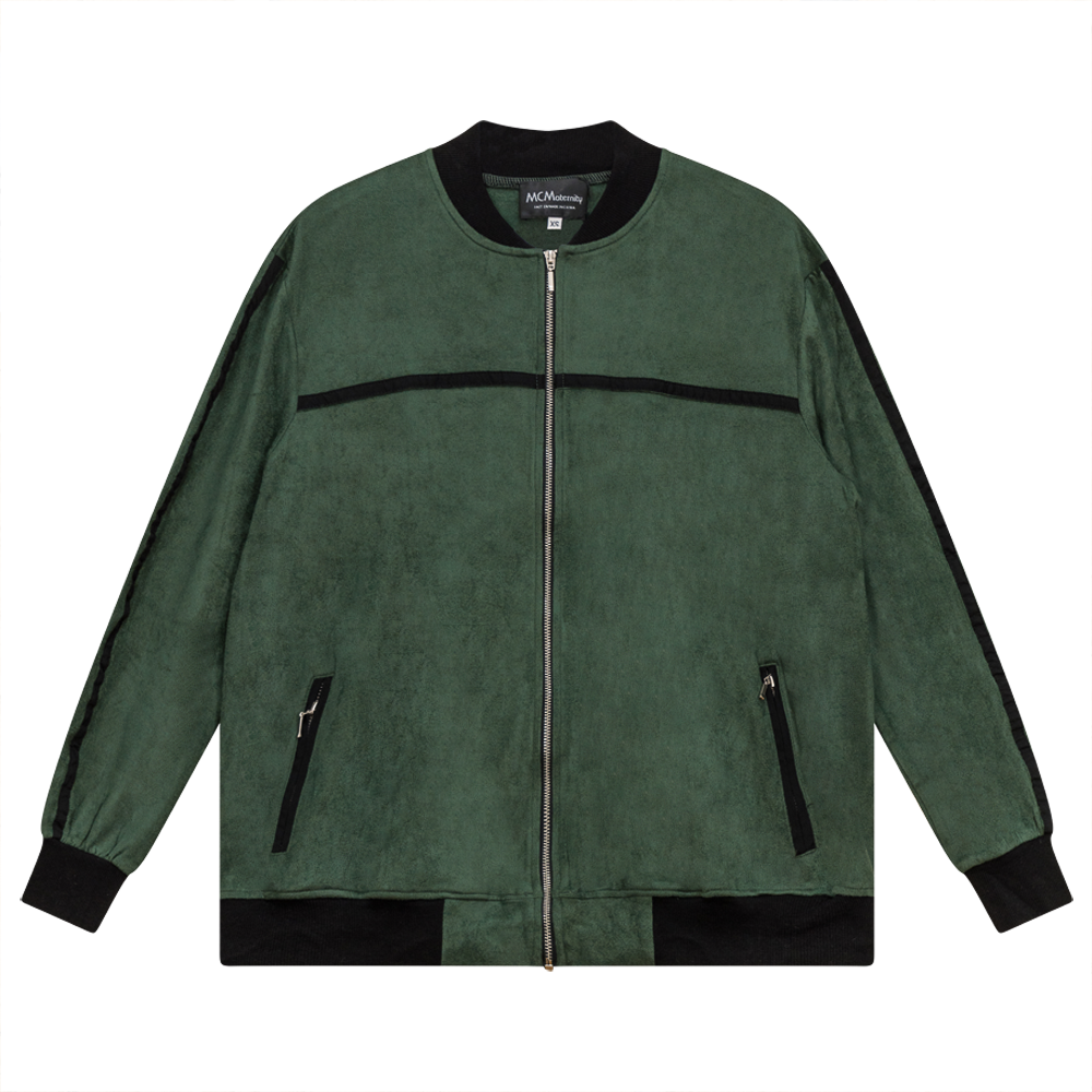 Ladies Suede Maternity Bomber Jacket