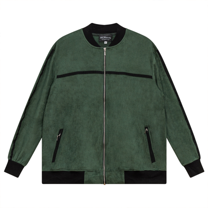 Ladies Suede Maternity Bomber Jacket