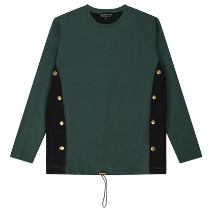 Knit Shirting Combo Bungee Top
