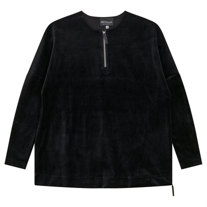 Maternity Henley Velour Zip Top