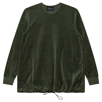 Maternity V-neck Velour Bungee Top