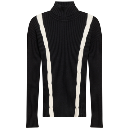Knit Turtle Neck Cable Top