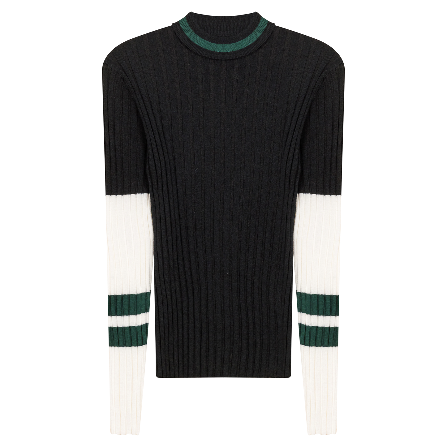 Ribbed Striped Knit Sweater