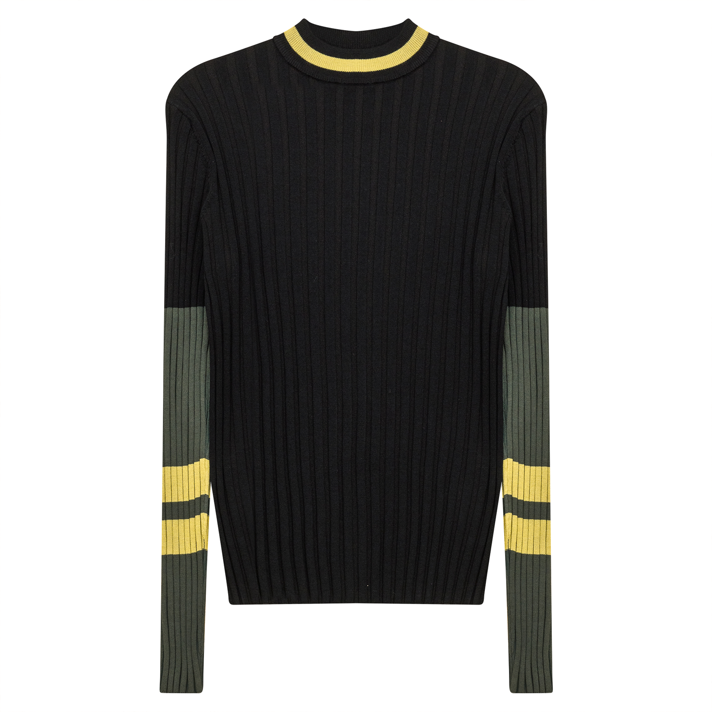Ribbed Striped Knit Sweater
