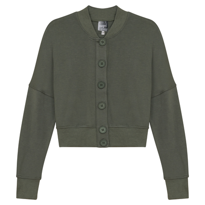 Cropped Sweatshirt Cardigan