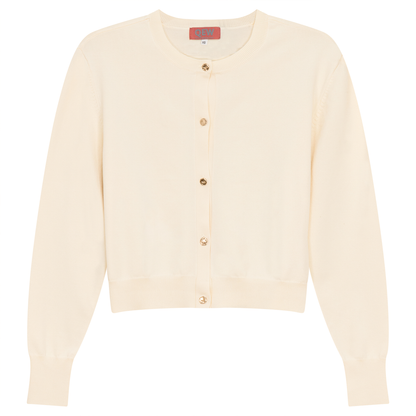 Cropped Knit Cardigan With Pocket