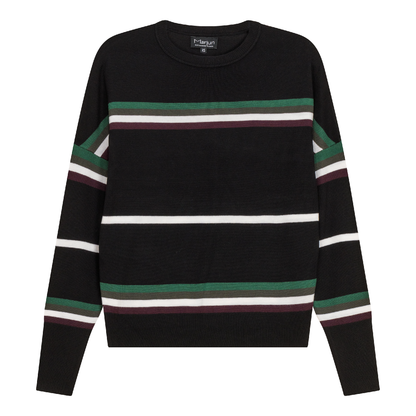 Striped Drop Shoulder Knit Sweater