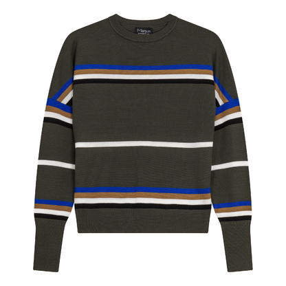 Striped Drop Shoulder Knit Sweater