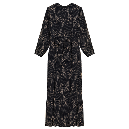 Crystal Pleated Printed Maxi Dess