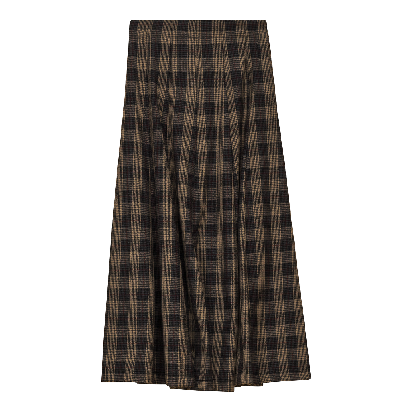 Paneled Midi Plaid Skirt