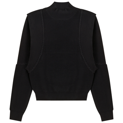 Mock Neck Vest Look Sweater