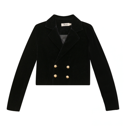 Cropped Velvet Blazer