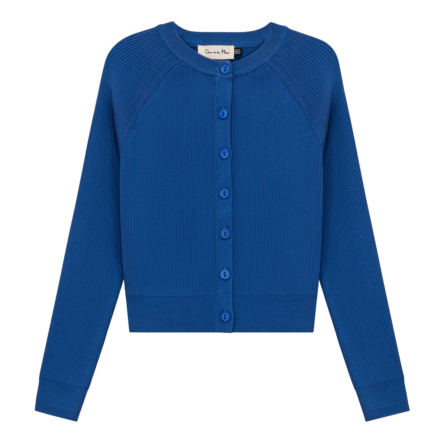 Cropped Ribbed Knit Cardigan