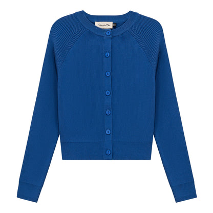 Cropped Ribbed Knit Cardigan