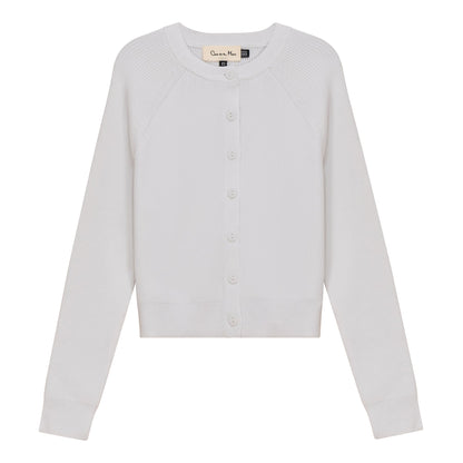 Cropped Ribbed Knit Cardigan