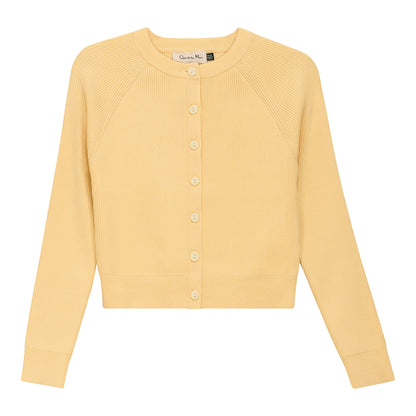 Cropped Ribbed Knit Cardigan