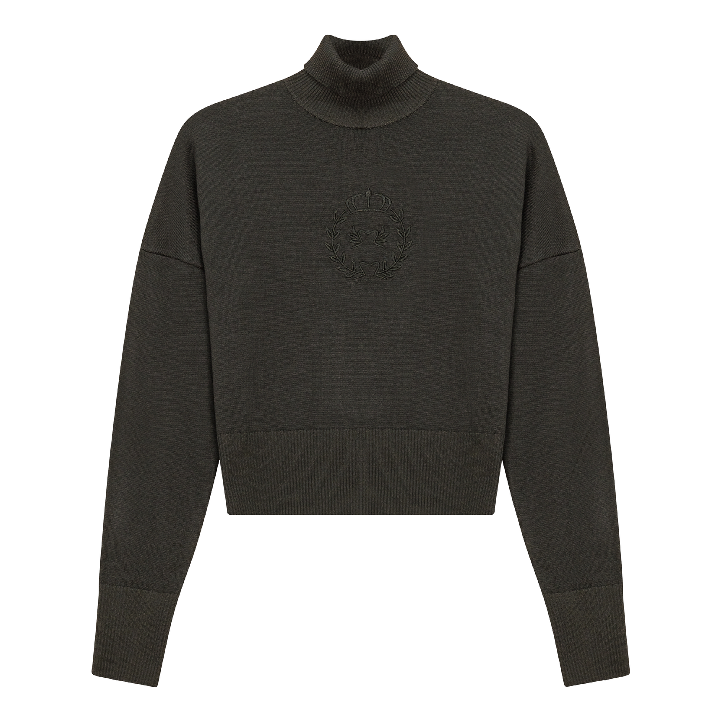 Cropped Knit Turtle Neck