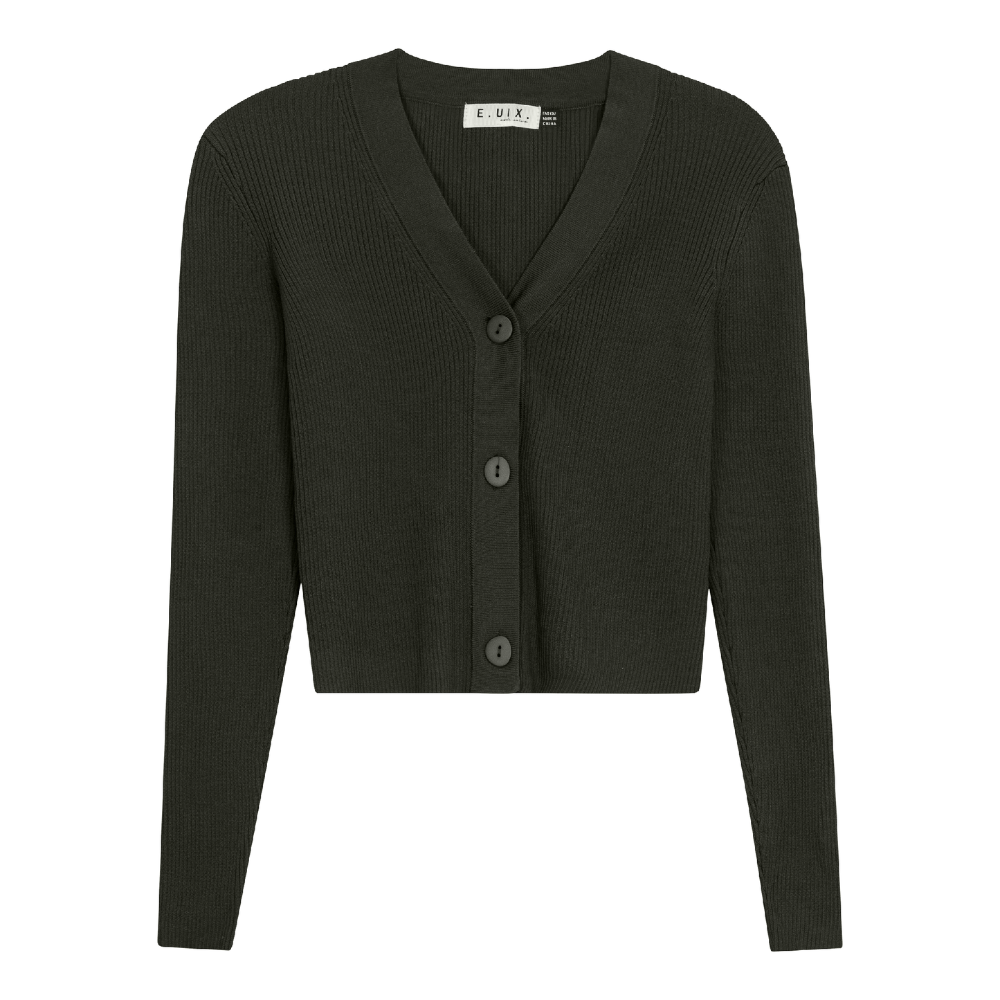Cropped Ribbed Cardigan