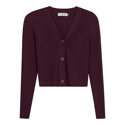 Cropped Ribbed Cardigan