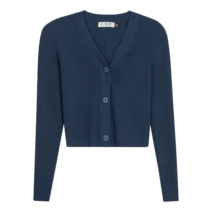 Cropped Ribbed Cardigan