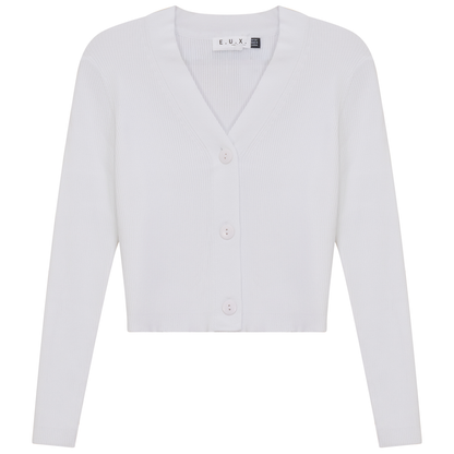 Cropped Ribbed Cardigan