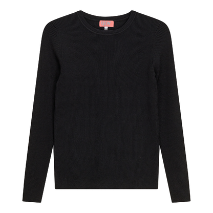 Ribbed Knit Crew Neck Sweater