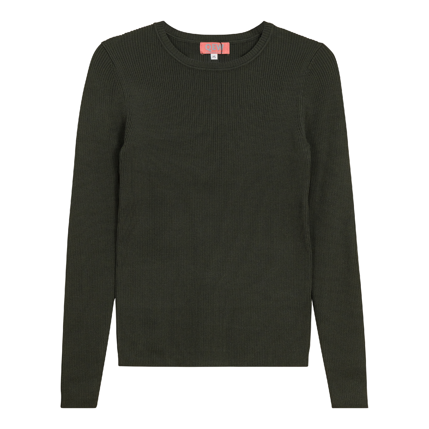 Ribbed Knit Crew Neck Sweater