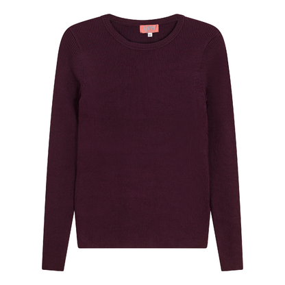 Ribbed Knit Crew Neck Sweater