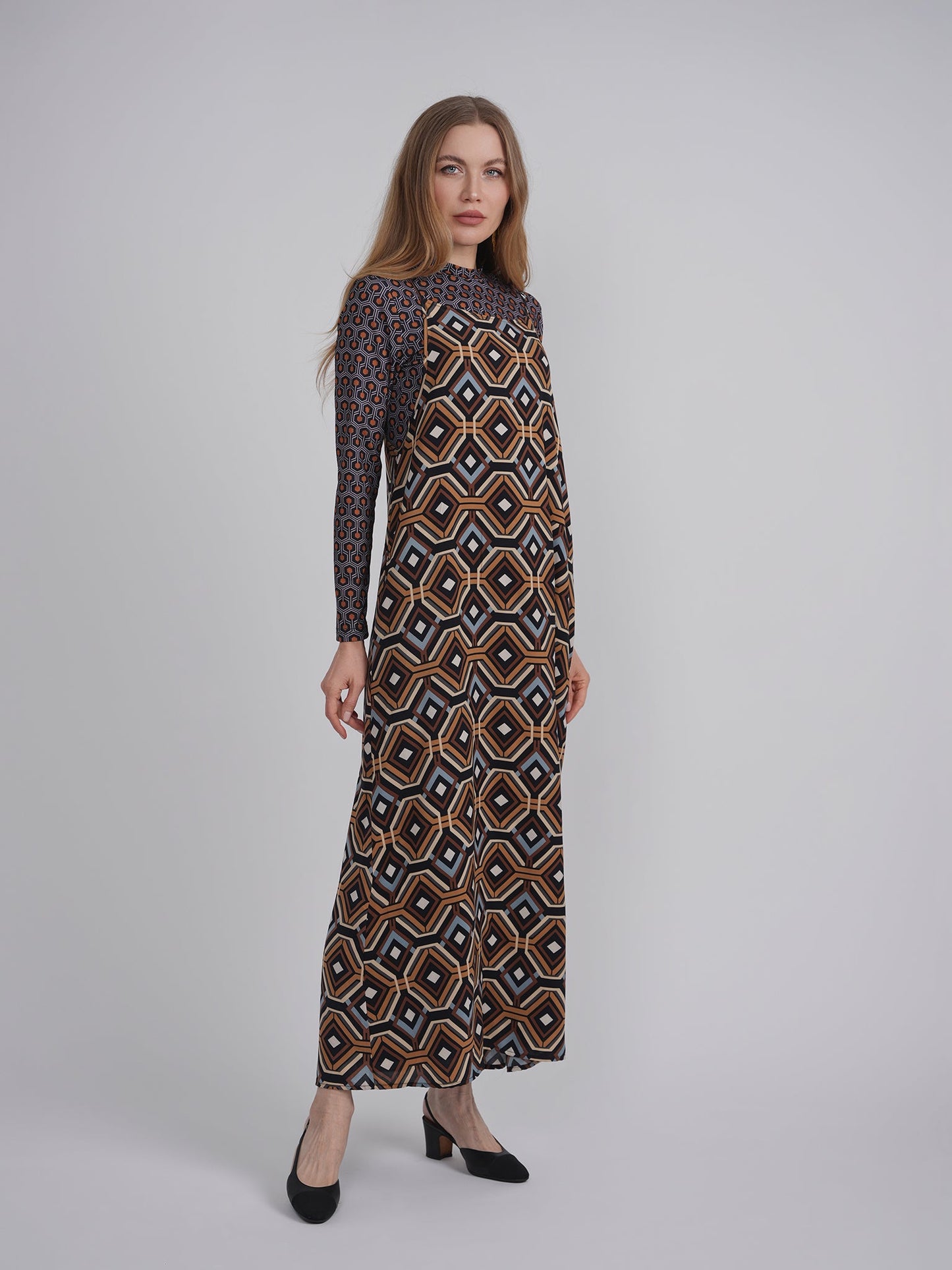 Printed Chifffon Midi Jumper Set