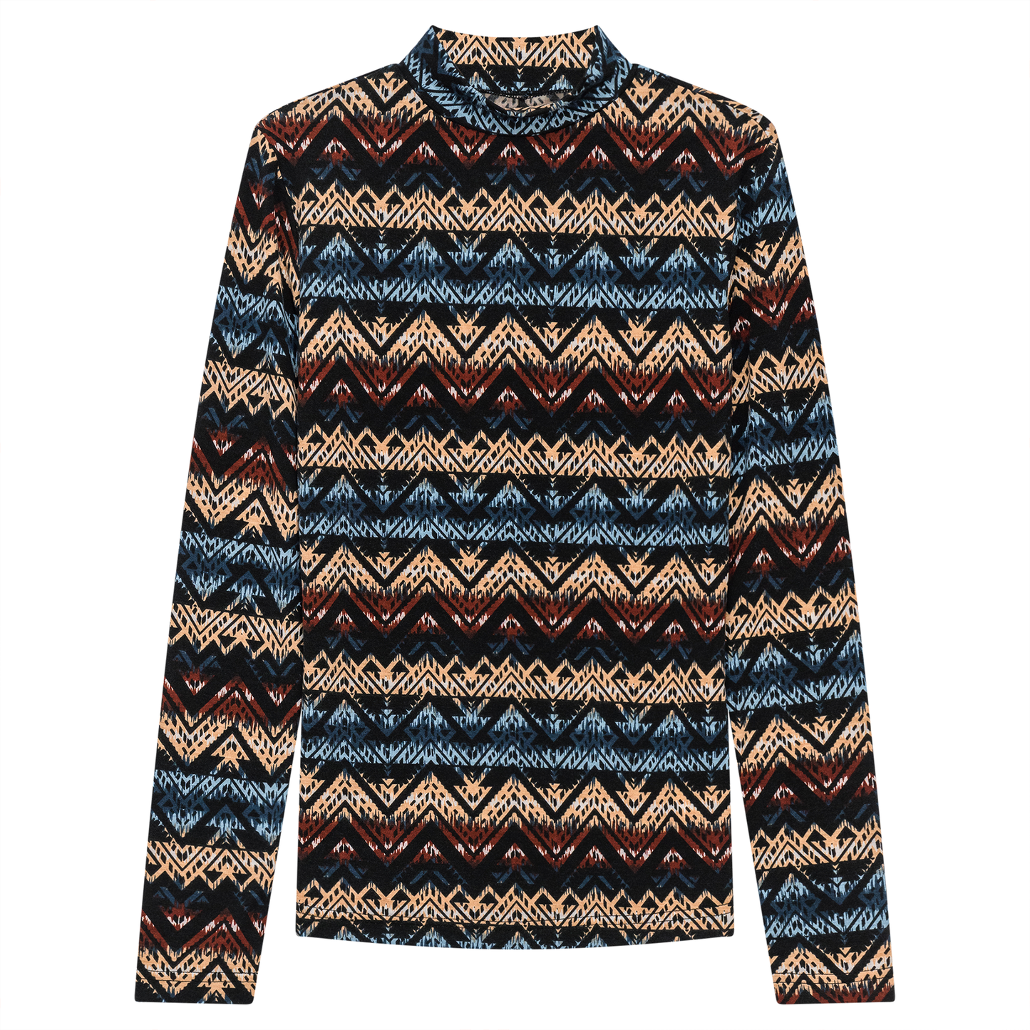 Printed Micro Mock Neck Tee