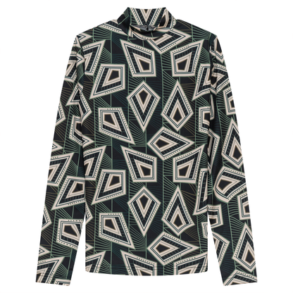 Printed Micro Mock Neck Tee