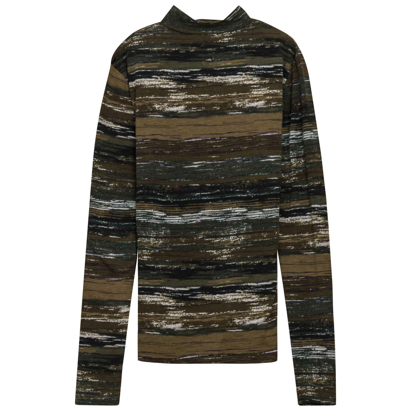Printed Knit Mock Neck Tee