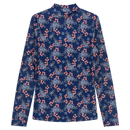 Printed Knit Mock Neck Tee