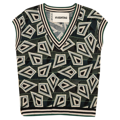 Printed Knit Sweater Vest