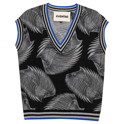 Printed Knit Sweater Vest